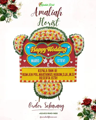 Karangan Papan Bunga Pernikahan di Cinangsi
